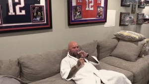 Bj while smoking a cigar in my robe with jim love