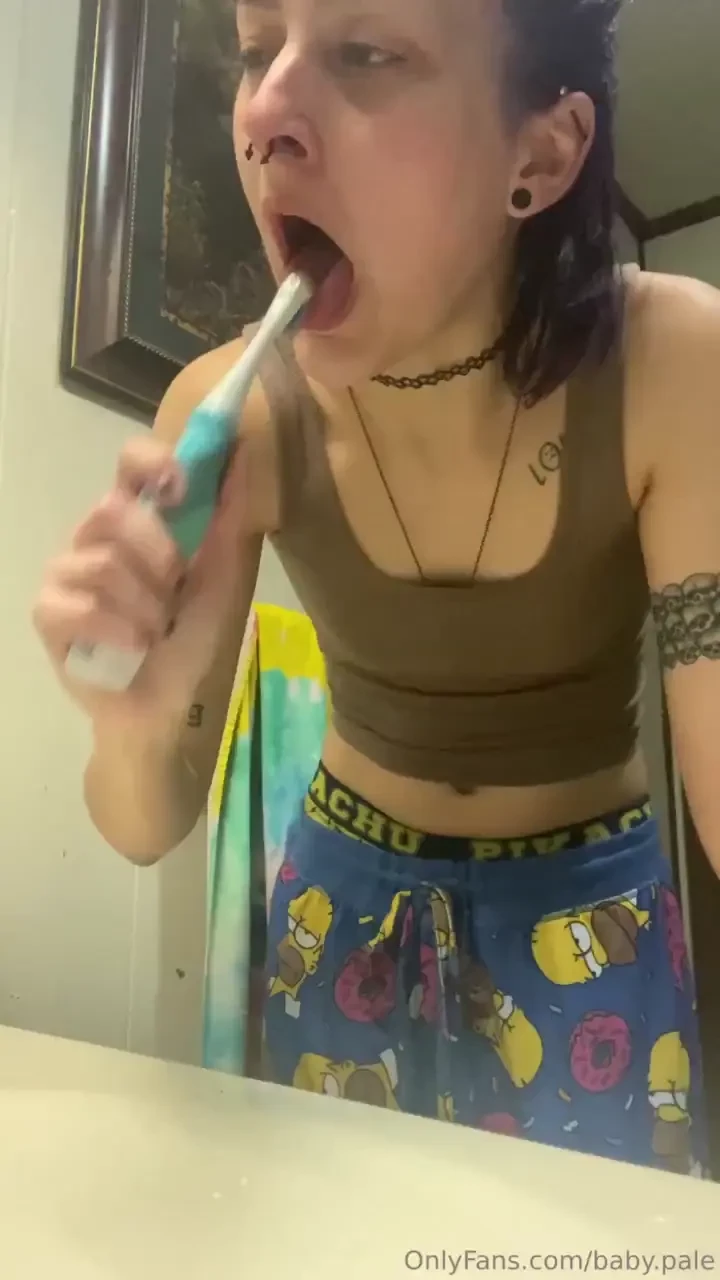 Good morning here s me gagging on my tooth brush 