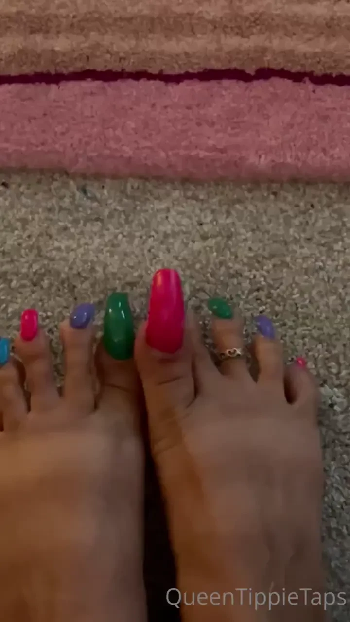 Pressing toes into the carpet 