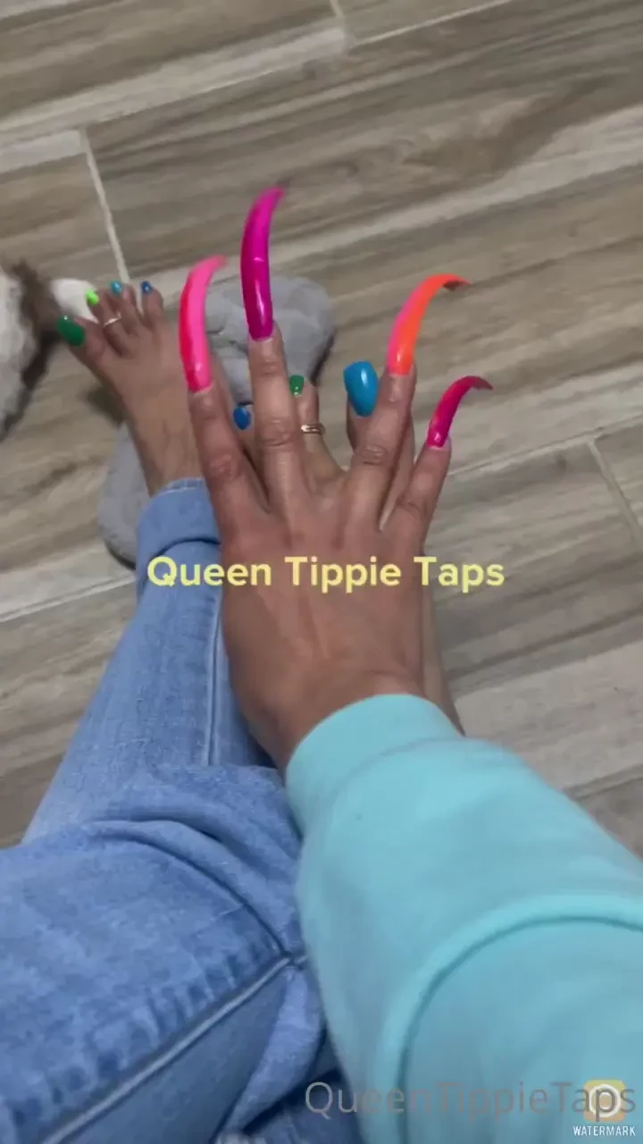 Blue green toes and pink purple nails 