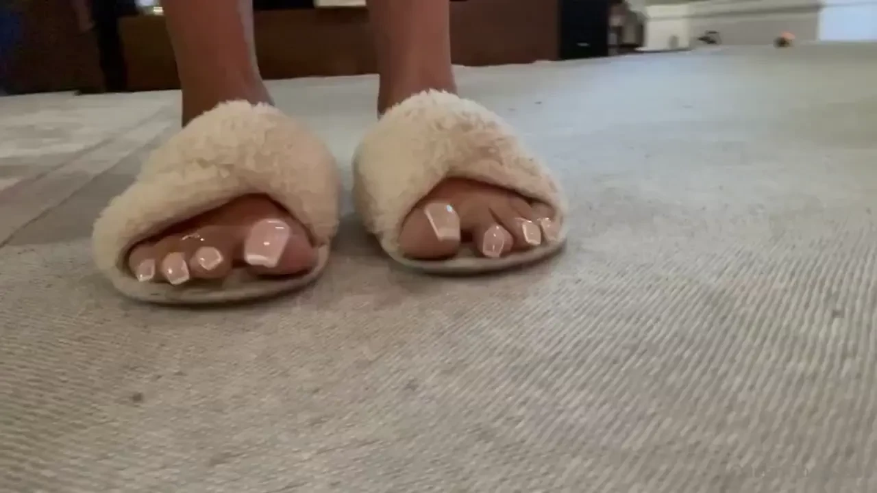 Thin french in well worn white slippers 