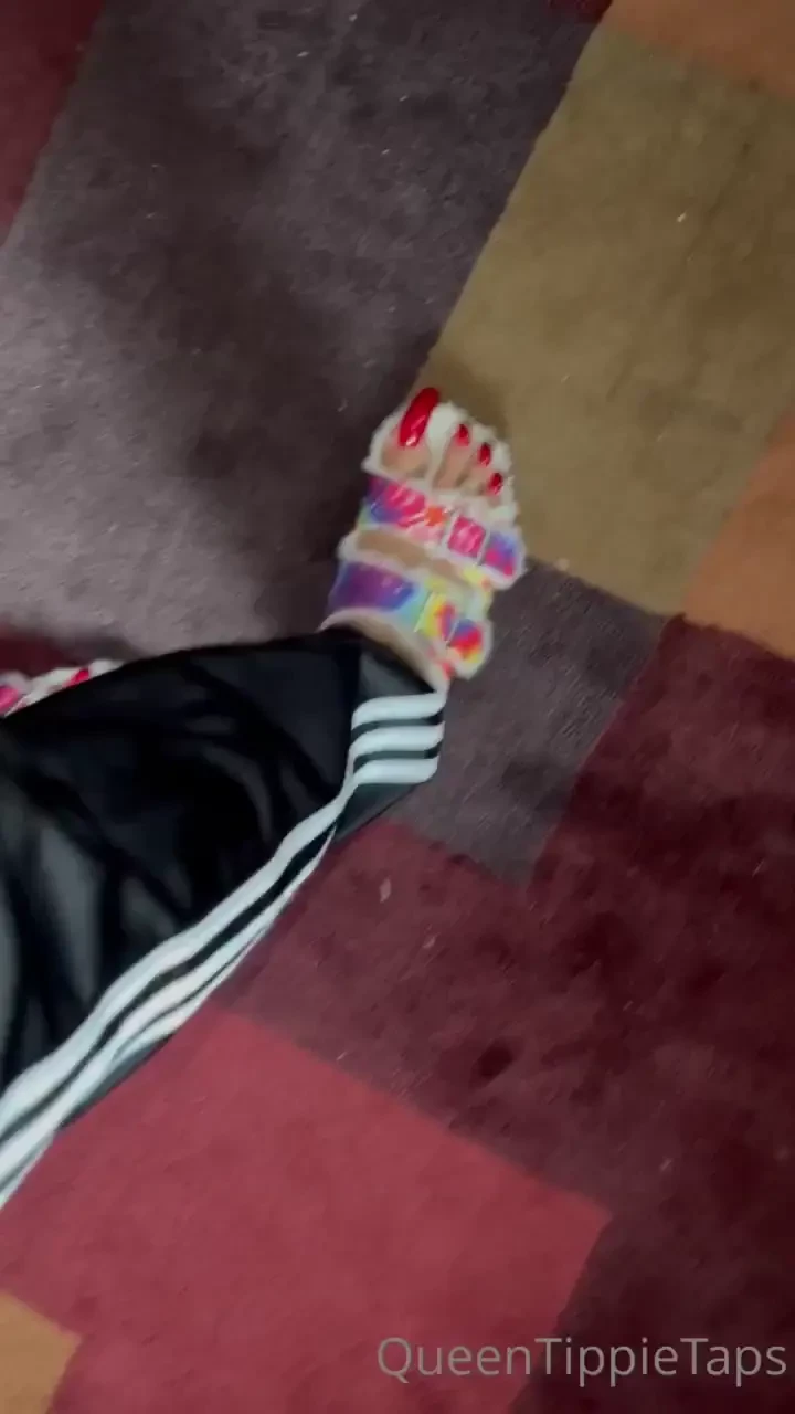 Track pants and sandals 