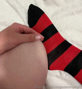 Over the knee socks and a red lace g-string if you want to see more