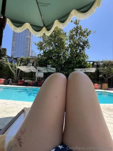 The view between my thighs is even hotter than the sun today