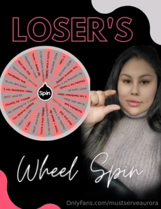 Loser wheel spin 5 - 1 spin 10 - 2 spin 12 - 3 spin 15 - 4 spin must