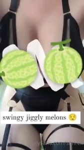 Black strappy lingerie jiggly swinging boobas and dommy mommy vibes