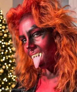 Krampus cosplay in honor of the holidays