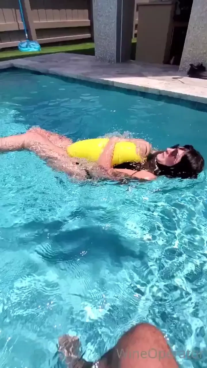 Spit roasted on a big banana in the pool 
