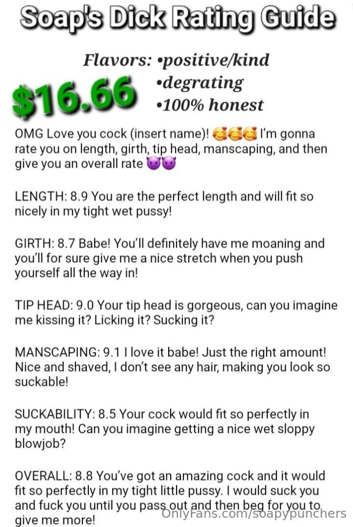 Anyone down for a dick rating either tip the listed amount or purchase part 1 