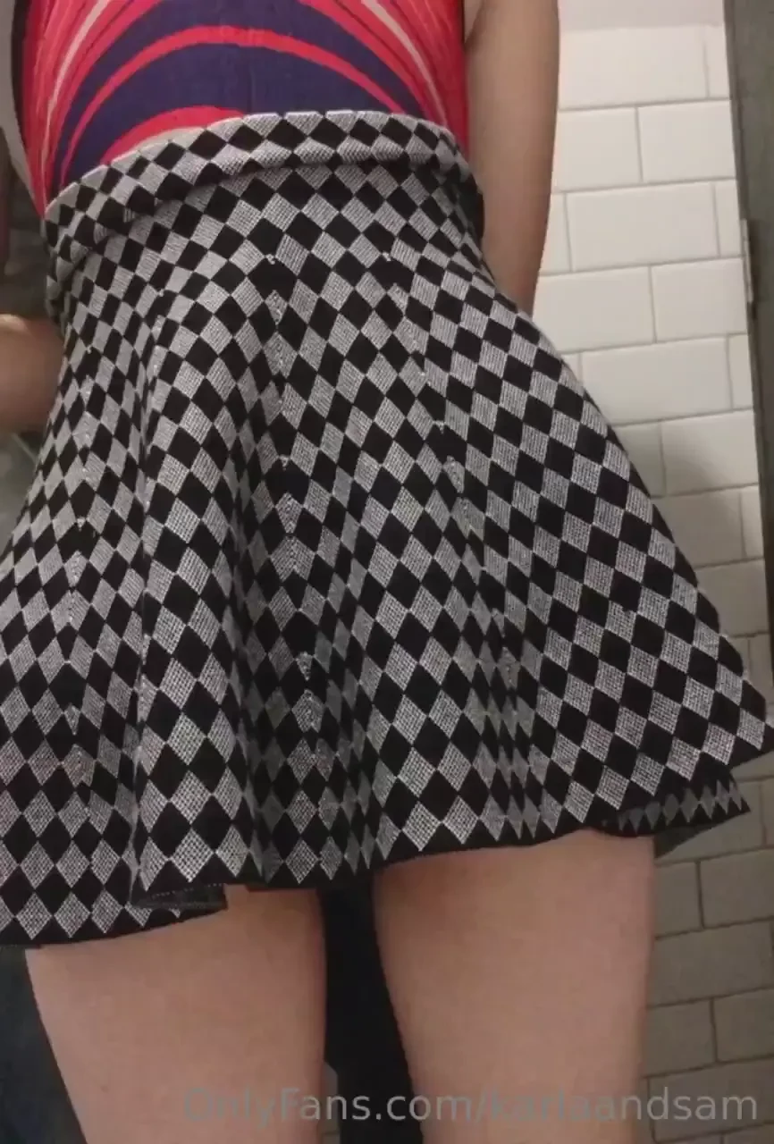 Wedgie in skirt 
