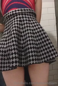Wedgie in skirt