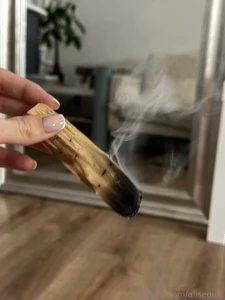 The smell of palosanto fills the room with warm smoke it s as if it