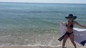 Me at the beach with my porn hub towel check out the boobies