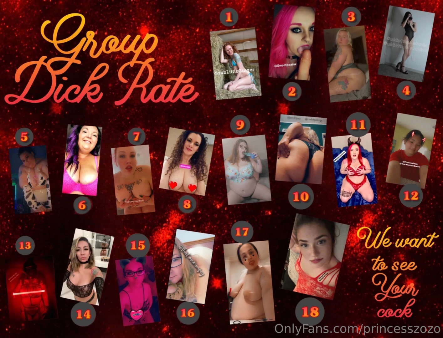 Did you know i offer group dick ratings tip me 30 and you ll get a part 1 