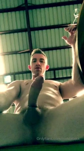 Stroking my big dick semi public