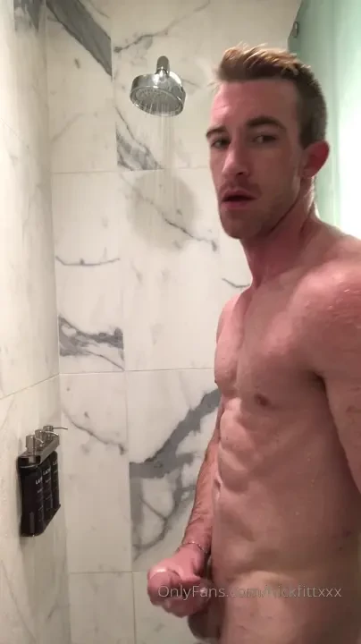 Shower jerkoff and cum vid 