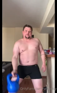 Working out at home naked