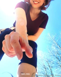 This giantess went on a barefoot nature walk and found you along the part 1