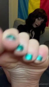 Dommy mommy waiting to get her feet licked