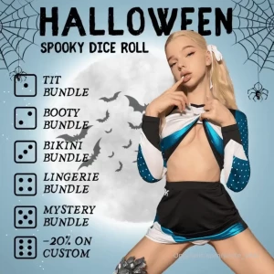 Spooky dice roll a bold look a drop of risk and you open the door to a