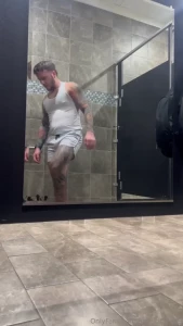 Post sweaty leg workout wore some long white knee socks with my cowboy