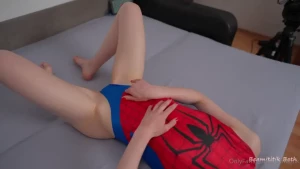 Stay tuned soon spider woman will get hardly throatfucked