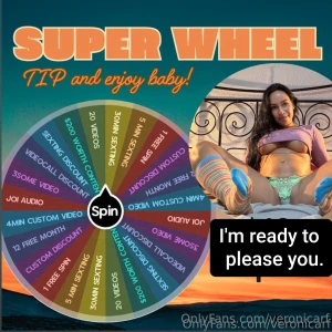 Welcome to my wheel 1 spin - 8 2 spin - 15 3 spin - 20 4 spin - 35 try