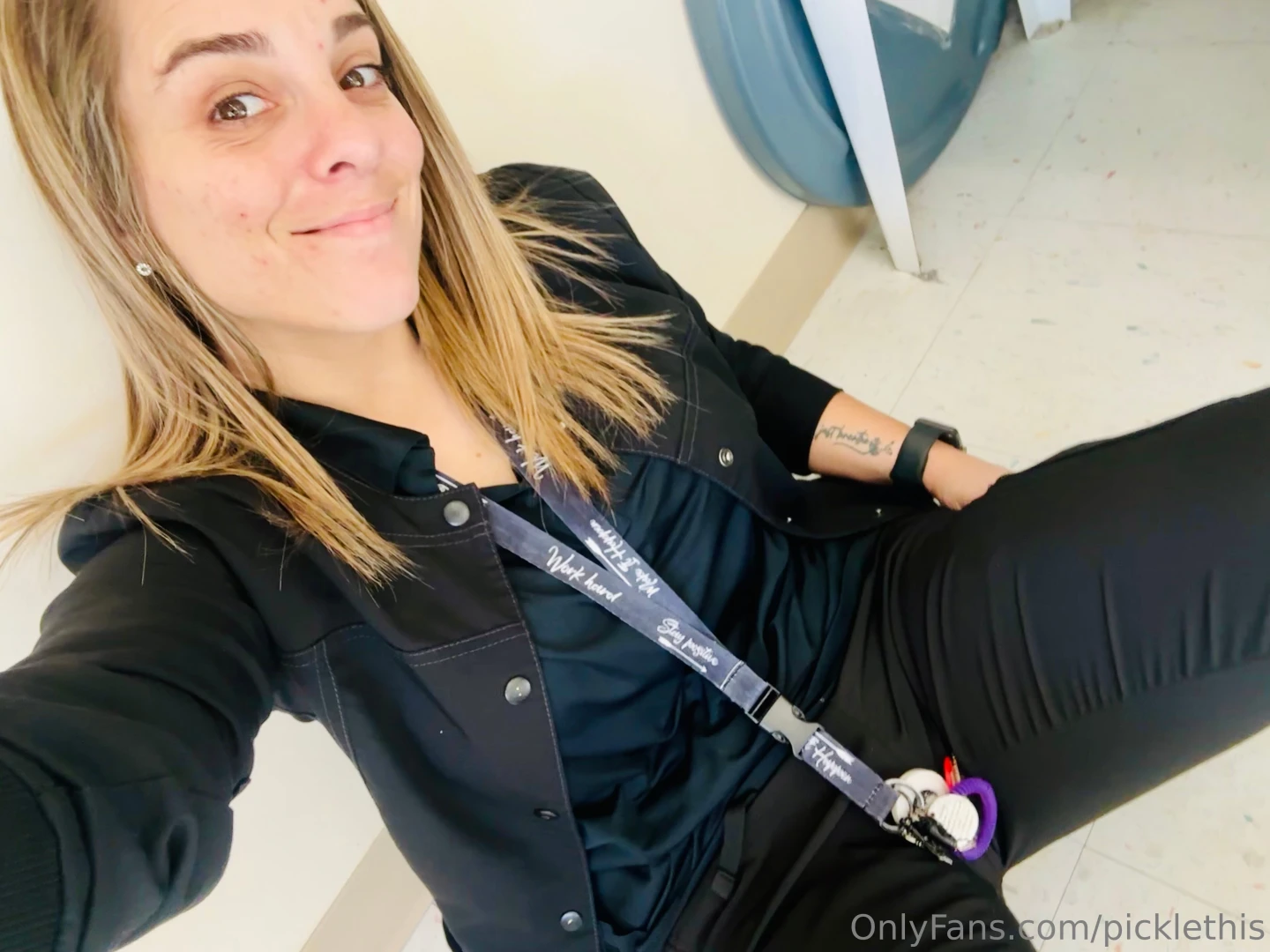 Hiding in the laundry room at work 