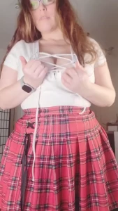 You have to watch my school skirt strip tease