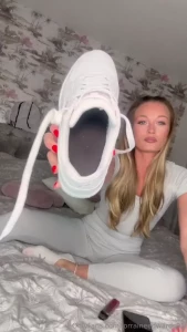 Smell my sweaty yoga trainers socks and feet