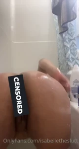 Spreading and fucking my tight little pussy in the bath