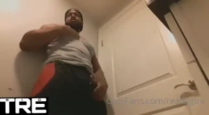 Masturbating in the bathroom while watching one of my favorite girls