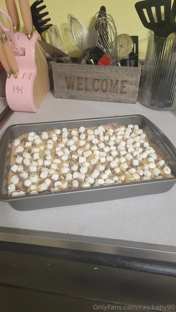 I made a no bake s mores cake for the kids tonight they absolutely 