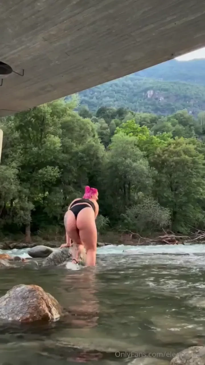 Taking a bath in switzerland s river 