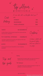 New tip and customs menu