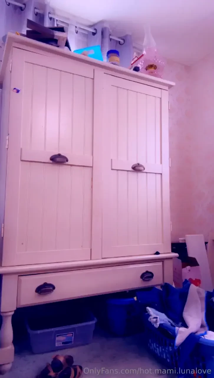 Just putting away the laundry do you like it from behind wanna help 