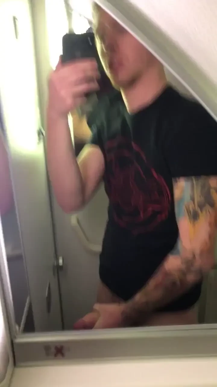 First time blowing a load on a plane 