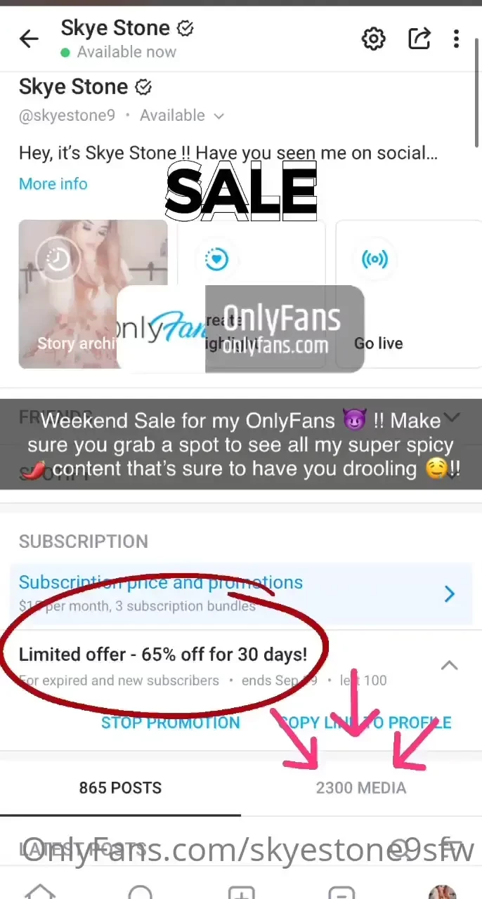 My vip page is on sale for 65 off go get access to all the super spicy 