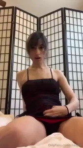 Come get a taste of this delicate and sexily dressed tgirls cock and