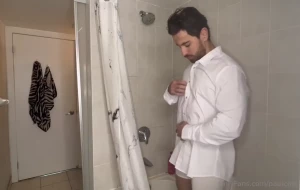 When you come home from work and forget to take your dress shirt off