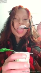 Me eating your cum like dessert