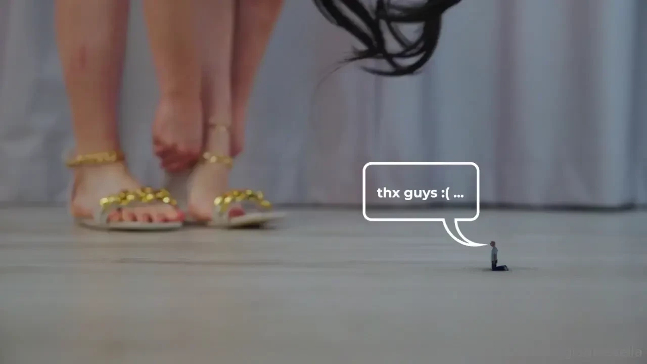 You wanted me to do that sorry little man another sandle underglass 