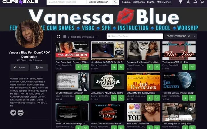 Are you a blue fetish enthusiast check out my clips4sale store with 