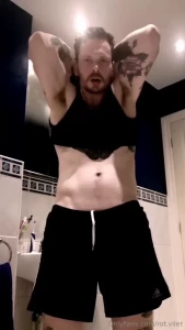 Watch me all sweaty after a run as i slowly strip for you while