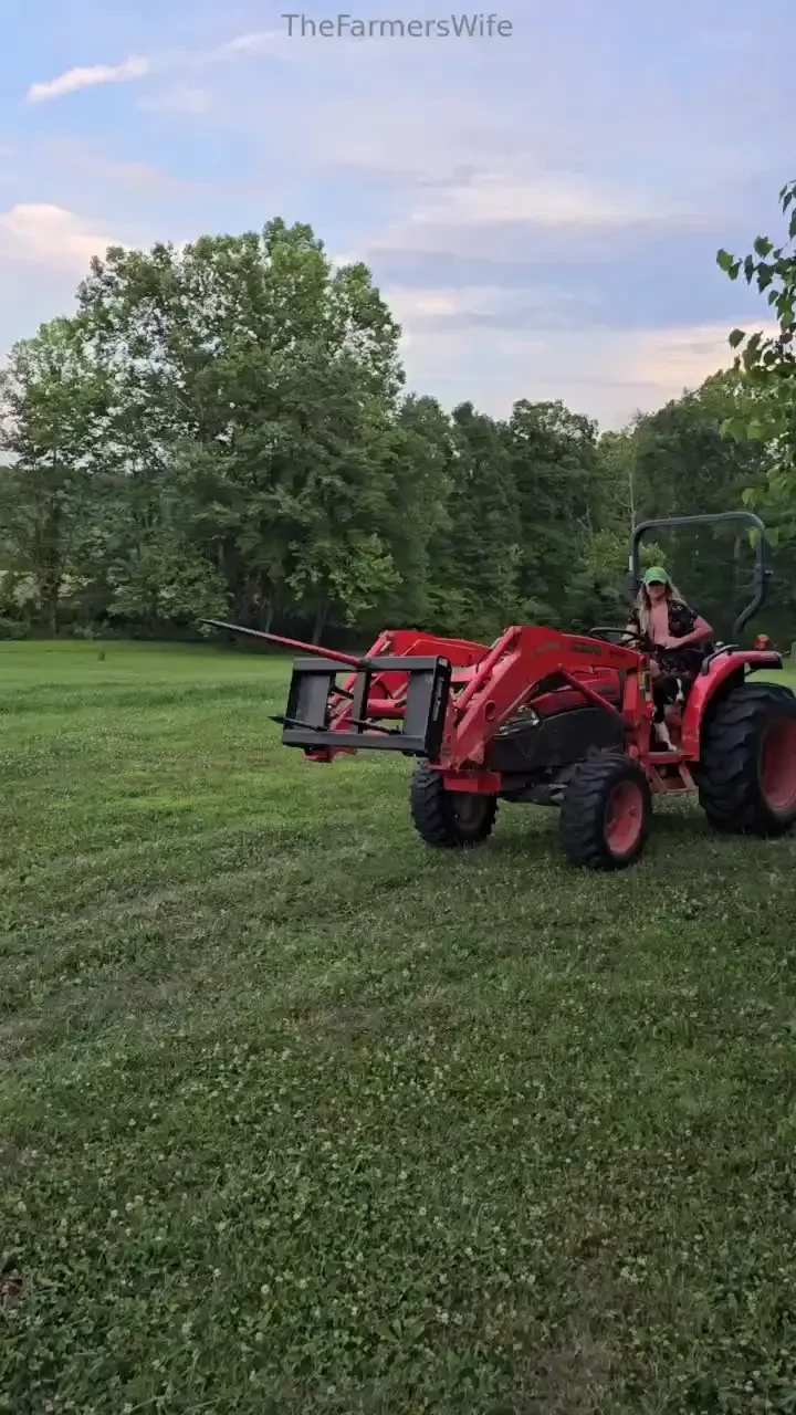 Wife size tractor just a girl her dog and a titty 