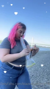 Swipe right to see your fav thick slut enjoying her bong and some part 1