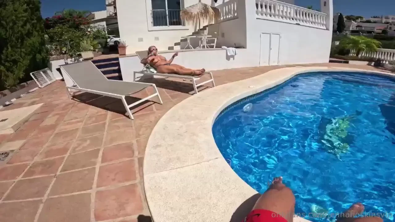 I fucked my step son by the side of the pool outdoors 