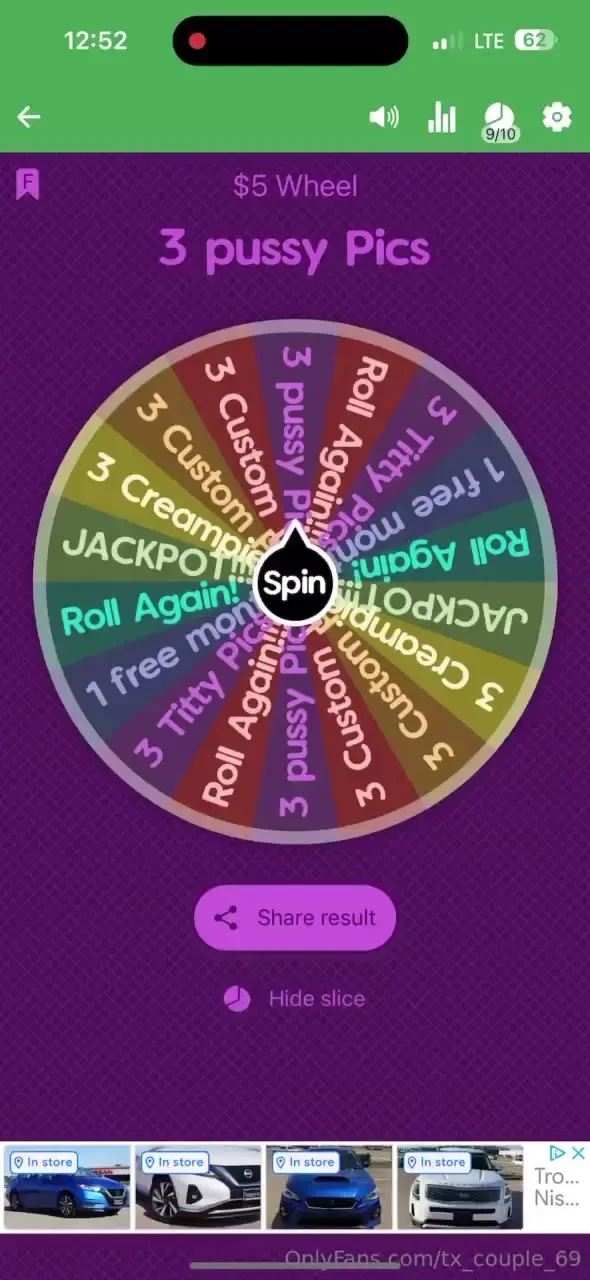 5 wheel spin for every 5 tip you get to spin the wheel who wants to be 