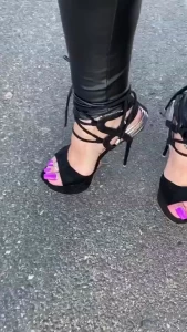 New 2020 09 17 purple pedicure - shiny leggings walking walking amp