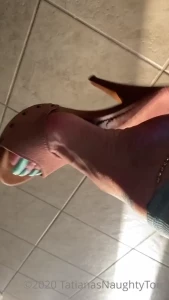 New 2020 10 14 vintage teal pedicure - mules dangling got back from